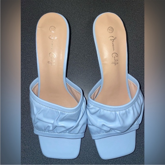 NWT sandals stiletto heel mules blue sky size 8,8.5 and 10 - Picture 2 of 12